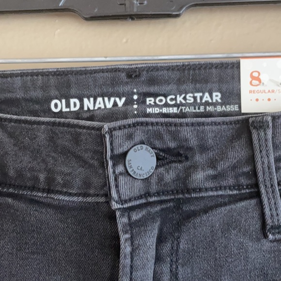 Old Navy Rockstar Super Skinny Black Jeans Floral - Picture 9 of 11